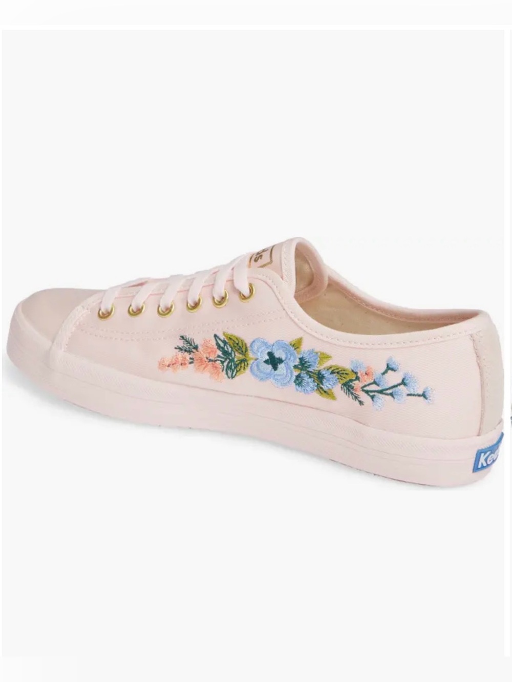 Keds X-Rifle Paper Co. Kickstart Pink Canvas Sneakers with Floral Embroidery 10